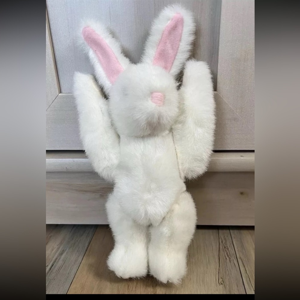 White Rabbit - Movable Arms & Legs  - 8" Easter Rabbit By Wang's - Picture 4 of 12